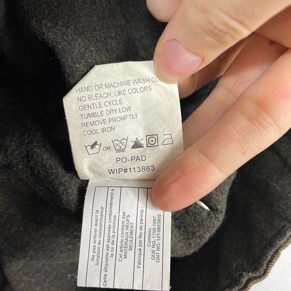 Woolrich Fleece Lined Canvas Quilted Button Vest Size L Saddle Brown Equestrian - Picture 11 of 12